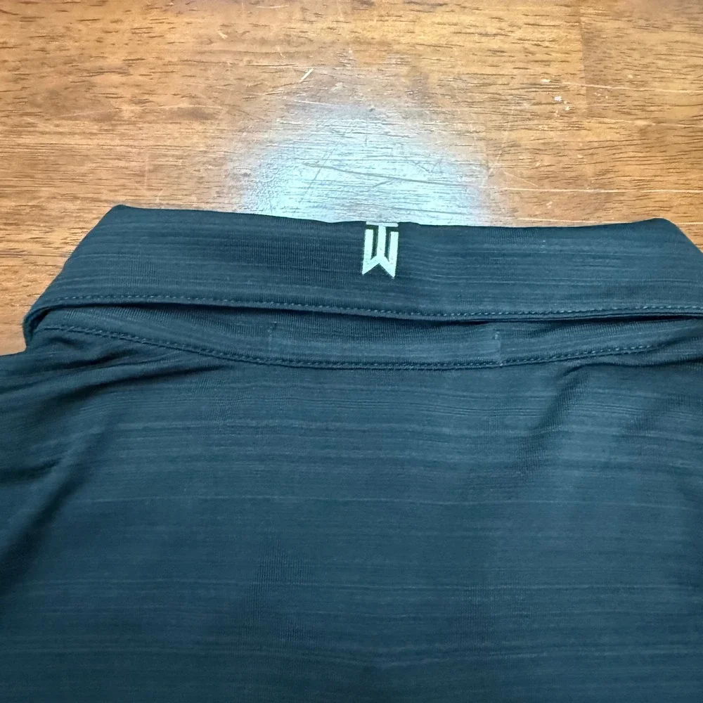 Nike Golf Polo Mens XL Black Tiger Woods Collection Dri-FIT Fort McMurray Logo